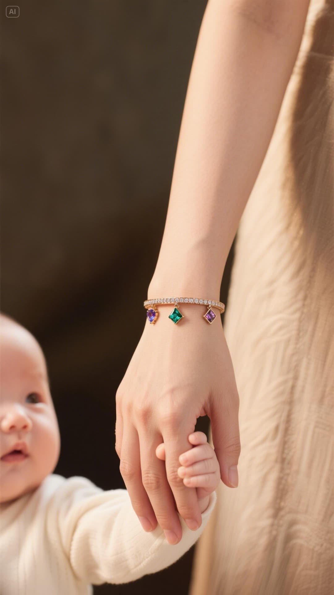 Beautiful family jewellery with mother and child