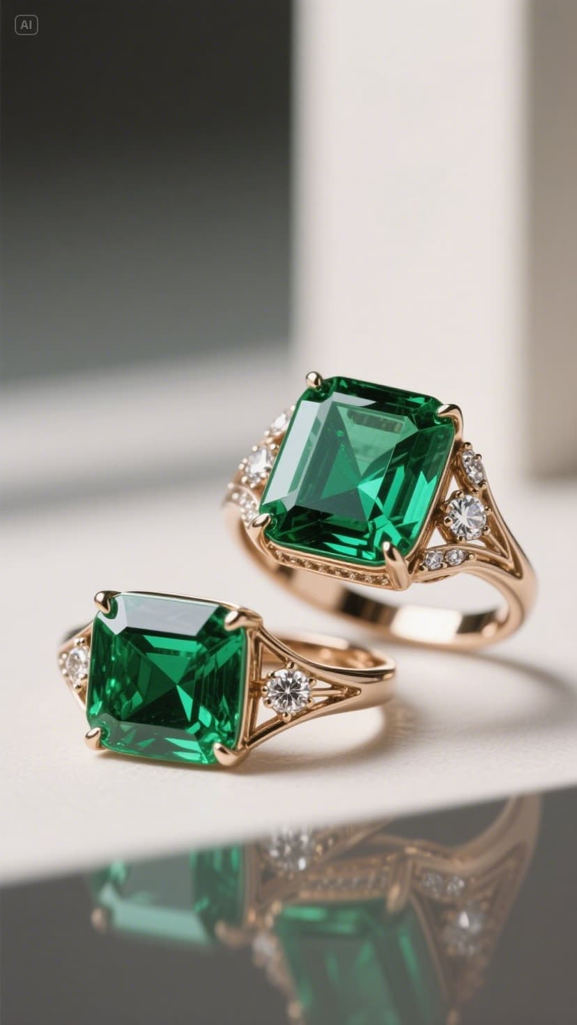 Green diamond engagement rings