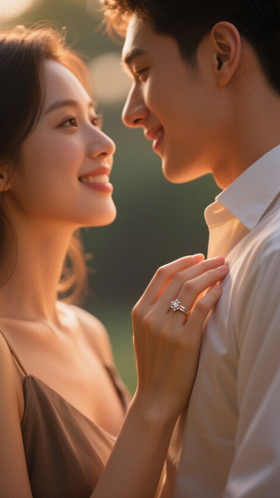 Beautiful engagement ring moment